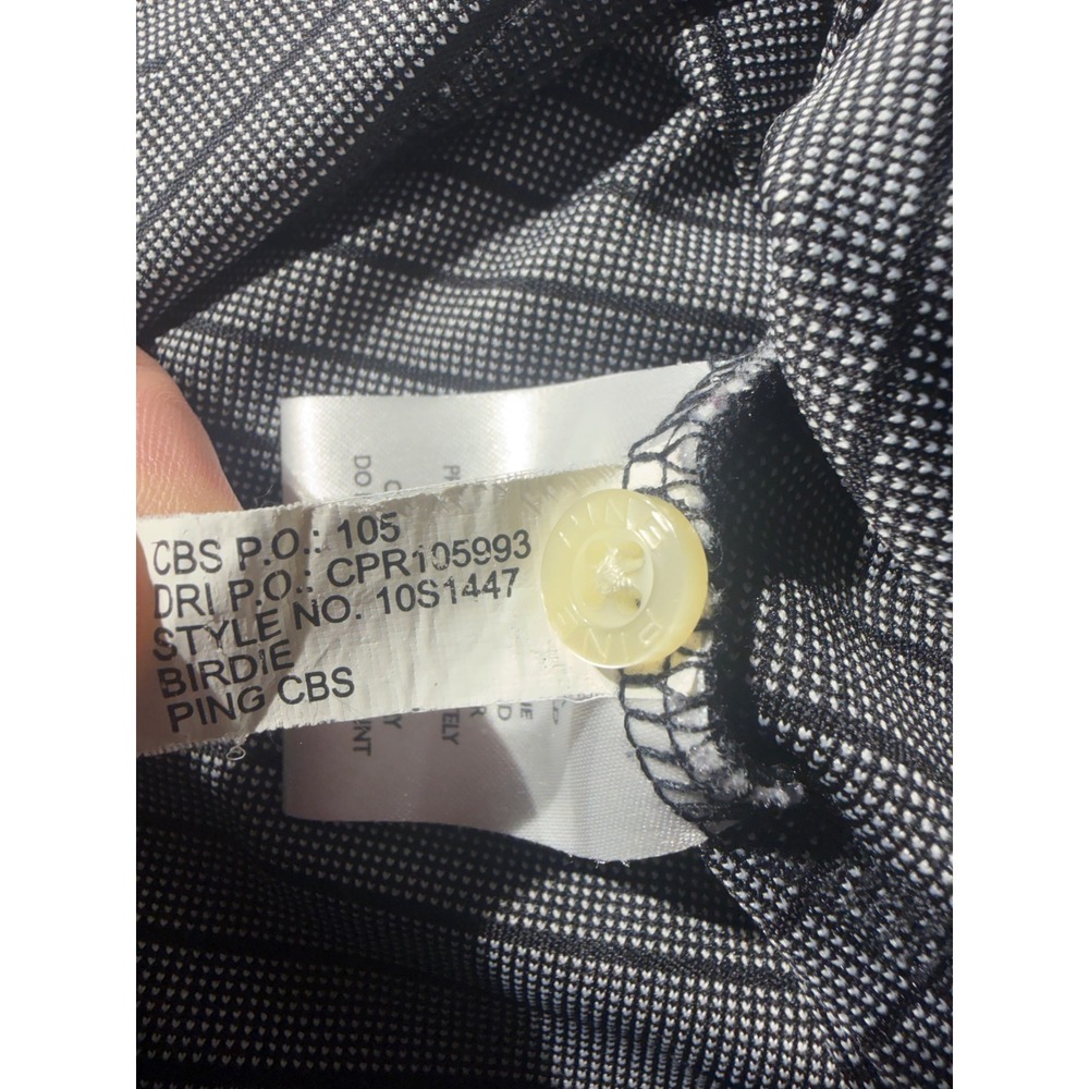 Ping Performance Polo Shirt Mens Large Grey Excellent Striped Birdie Golf Top - Picture 7 of 11